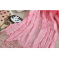 Женщины Pure Silk Solid Color Long Ruffle Scarf with Friges (SD260L)